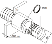 Fire damper ETCE remote from wall 